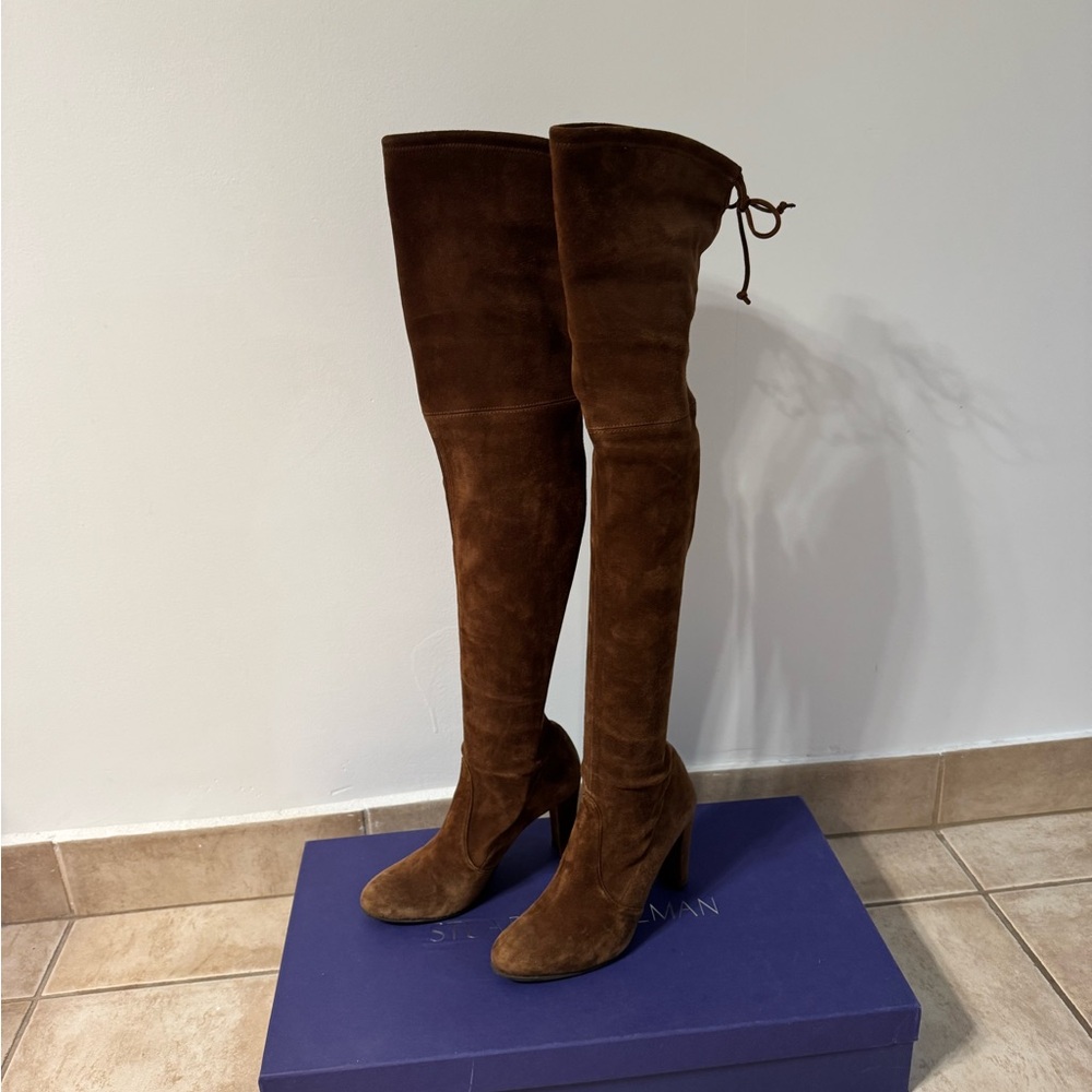 Stuart Weitzman Walnut Suede Over-the-Knee Boots